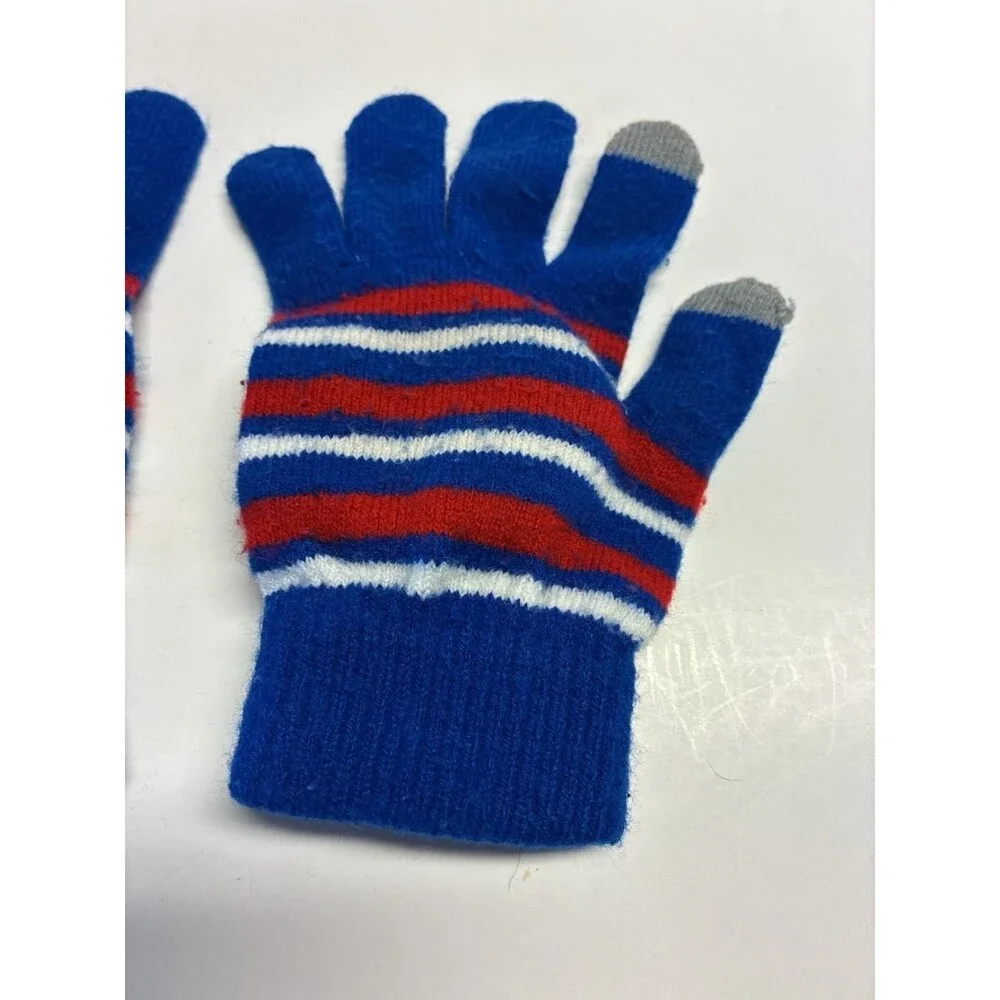 FOCO Youth Chicago Cubs MLB Striped Knit Touchscreen Gloves